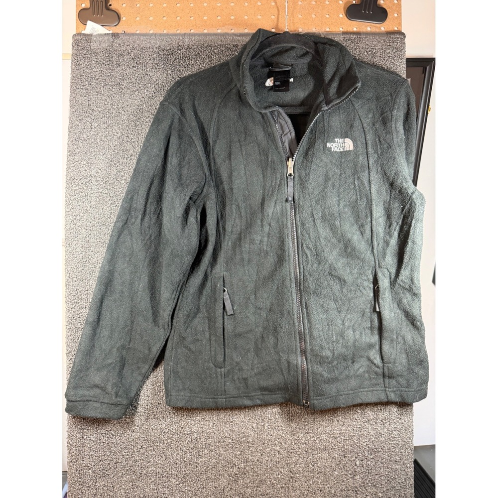 The North Face Fleece Jacket Girls Large L Grey Full Zip Mock Neck Outdoor